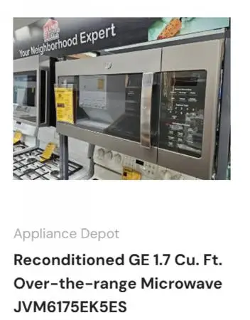 Reconditioned GE 1.7 Cu. Ft. Over-the-range Microwave JVM6175EK5ES