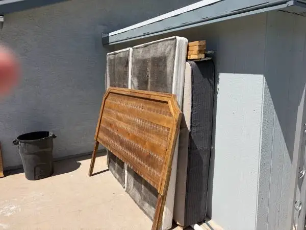 California King Bed Barely Used Has Foundation boards and has bed frame head boa