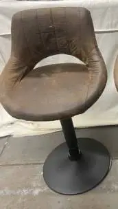 Brown Fabric Tall High Kitchen Counter Table Swivel Bar Stool Chair