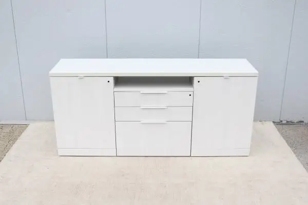 Minimalist Knoll Reff Profiles Credenza Sideboard in Whitened Ash