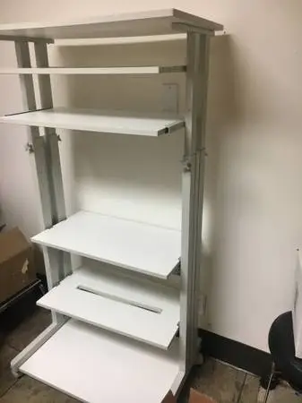 White Portable Shelving Unit w/Adjustable Height & Adjustable Shelves