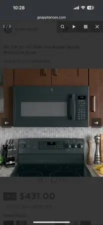 GE® Black 1.9 Cu. Ft. Over-the-Range Sensor Microwave Oven