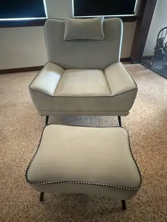 Chair with Matching Ottoman Set