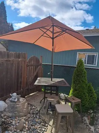 Patio table with umbrella