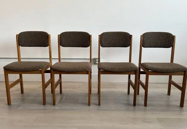 Danish Teak Dining Chair Set of 4 Chairs by Benny Linden