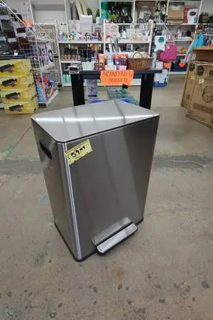 Simpli-Magic 16 Gallon Stainless Steel Step Trash Can