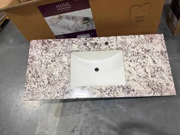 49 Cultured Marble White Rectangular Single Sink Vanity Top In Bianco