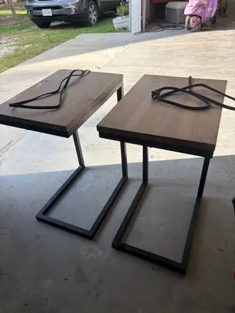 2 end tables with usb port and power outlet