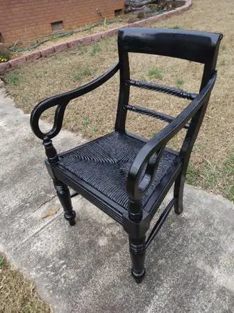 Empire inspired, Solid Mahogany Chair, rush seat, restored, REDUCED!!