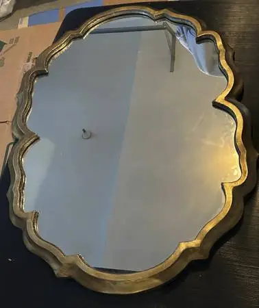 Vintage Gold Scalloped Wall Mirror