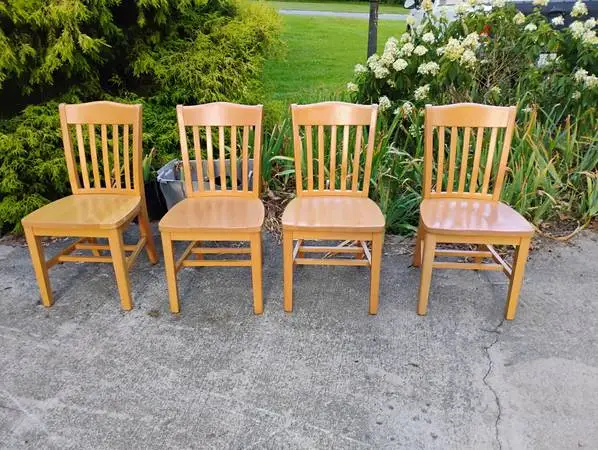Kitchen Chairs, Industrial grade-Solid wood-Maple-Natural finish $55ea