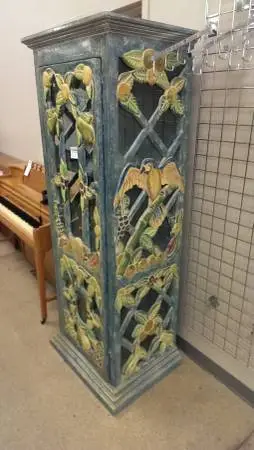 Aviary TROPICAL BIRD Jungle Wood&Glass Display Storage CABINET rack