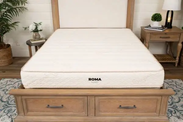 Sleep EZ Roma Latex mattress Cal King w/ Natural Wood foundation bundle