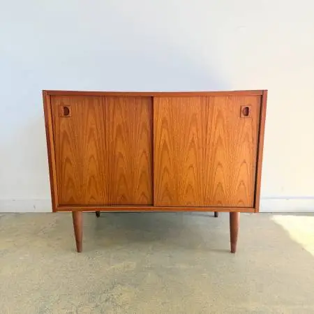 Danish Modern Teak Cabinet with Sliding Door