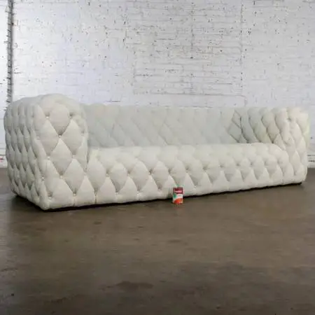 Late 20th to Early 21st Century Modern Chesterfield Style Diamond Tucked Sofa Wi