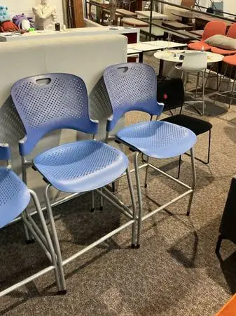 Lot of 4 Bar Stools by Herman Miller Caper in Blue
