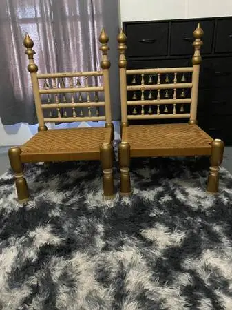 Rare Vintage Teak Accent Chairs (Pair) - Boho/Mid Century