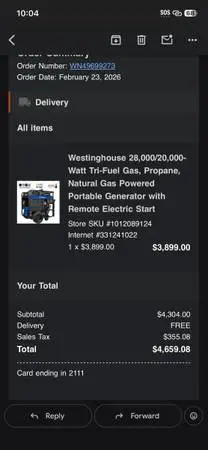 WestingHouse Generator