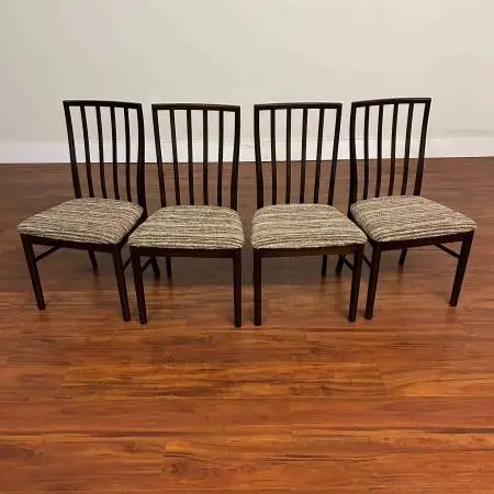 7 Sets Vintage Dining Chairs, Mid Century, Danish Etc.