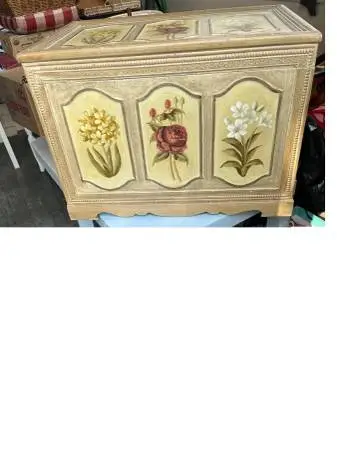 STORAGE  CHEST   distressed cream finish