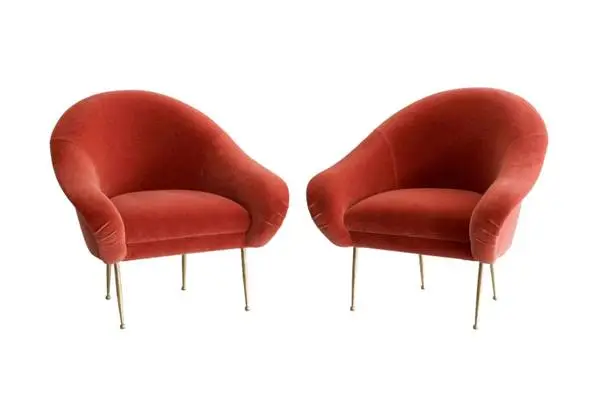 Luxurious Pair of Italian Salon Slipper Chairs