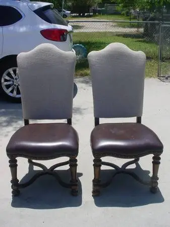 2 high back side chairs