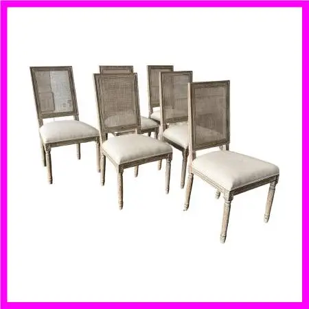 Restoration Hardware Vintage French Square Cane Back Dining Side Chair