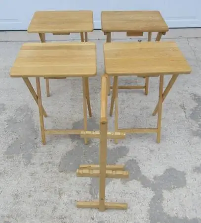 Set of 4 T.V. Tables with Stand