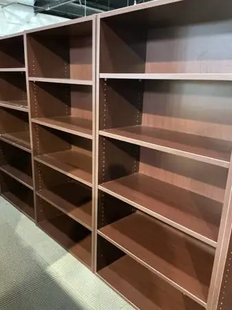 36W x 18D x 71H Bookcase by Teknion in Mahogany Laminate Finish