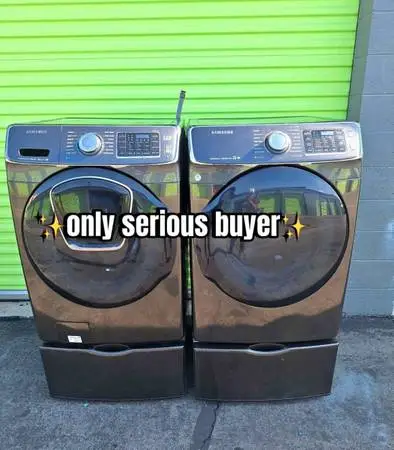 Samsug washer and gas dryer with pedestal