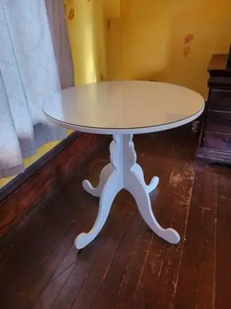 Discontinued IKEA HEMNES round glass-top table $75
