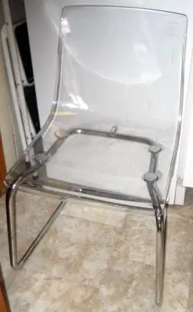 DESIGNER STYLE ACRYLIC & CHROME CHAIR (Tobias Chair Co)