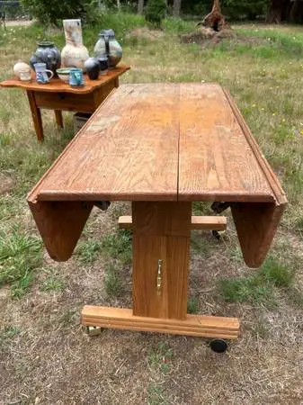 High-Low Cocktail/Dining Table with Folding Side Wings