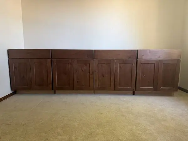 4 Schuler Knotty Alder Base Cabinets - NEW cabinet
