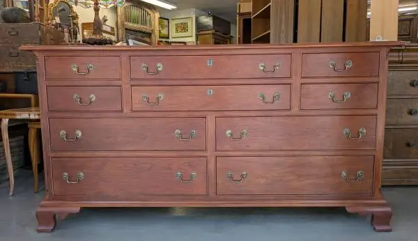 Stickley Solid Cherry Lowboy 10-Drawer Dresser, Solid Wood Dresser