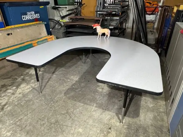 Gray Horseshoe Table