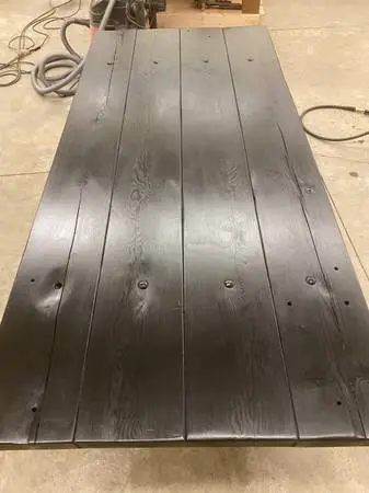 Black/ Black dining room table, large desk one off design, must see