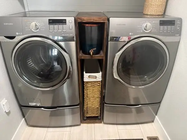Washer and dryer. Samsung Front load with pedestals