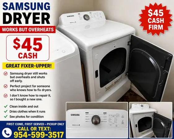 Samsung Dryer – Works but Overheats – Great Fixer-Upper