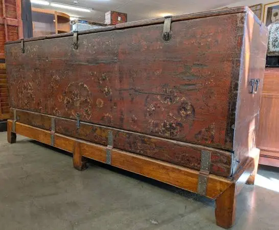 Antique Storage Chest, Large Accent Cabinet / Sideboard Buffet