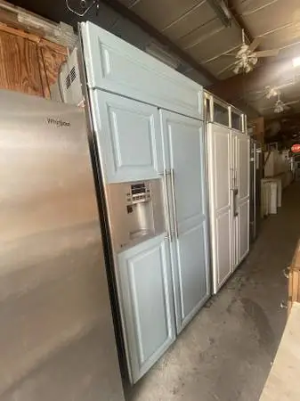 Light Blue Panel GE Refrigerator Side by Side Model #P8B42YGXASV Used