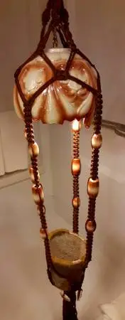 Vintage macrame lamp plant hanger