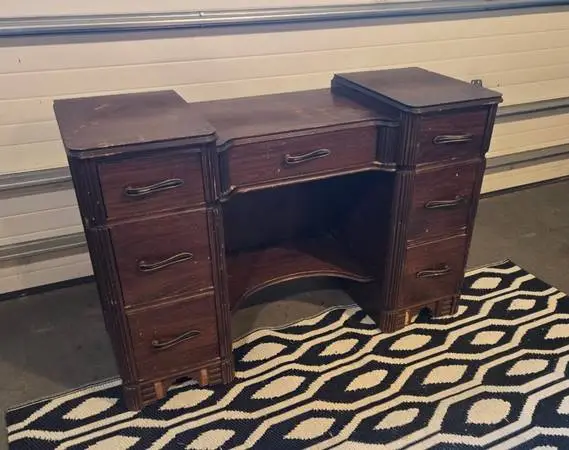 Vintage Typewriter Wooden Desk-Vanity