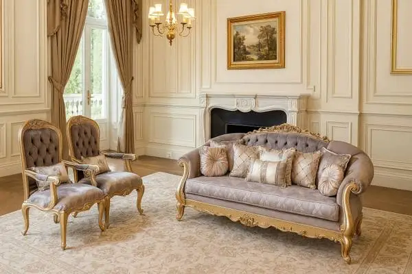 Luxurious Velvet Sofa & 2 Chairs