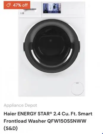 S&D Haier ENERGY STAR® 2.4 Cu. Ft. Smart Frontload Washer QFW150SSNWW