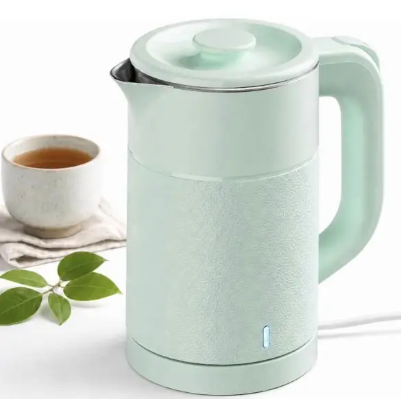 Small Electric Kettle 0.8L, 600W, 304 Stainless Steel Inner, Mint Green