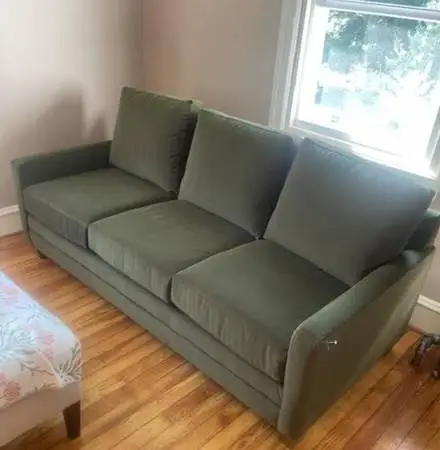 Brand New Custom Bassett Carolina Track Arm Sofa – Moss Green