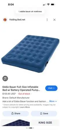 Eddie Bauer Air Mattress with Built in Pump - Full size