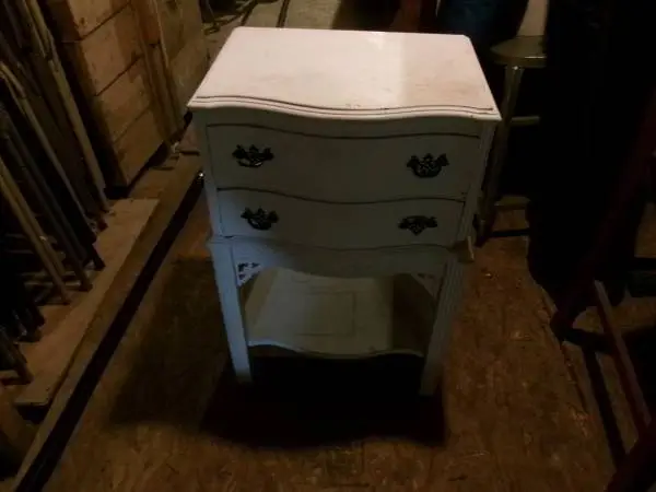 white side table 2 drawers