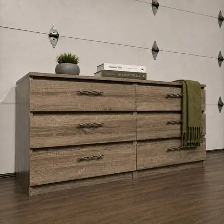 HUGE 6-Drawer Dresser for Bedroom or Nursery, Rustic Oak